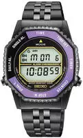 Seiko HFL001P1 Unisex Digitaluhr Chronograph Rotocall Schwarz/Lila LE