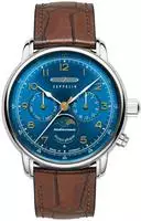 Zeppelin 9636-3 Herrenuhr 100 Jahre Mediterran&eacute;e Mondphase Braun/Blau