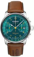 Zeppelin 9670-4 Herren-Chronograph 100 Jahre M&eacute;diterran&eacute;e Braun/Petrol
