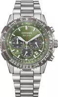 Citizen CA4664-60W Eco-Drive Herrenuhr Chronograph Stahl/Gr&uuml;n