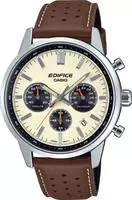 CASIO EDIFICE Chronograph Quarzuhr, Armbanduhr, Herrenuhr, Lederarmband, analog, Tag