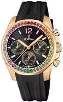 Festina F20611/3, Festina Boyfriend F20611/3 Damenchronograph Schwarz female,