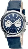 Boccia 3734-02 Herren-Uhr Chronograph Titan Dunkelblau