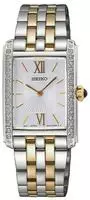 Seiko SWR093P1, Seiko Quartz SWR093P1 Damenarmbanduhr Wei&szlig; female, Geh&auml;use aus