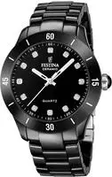 Festina Keramikuhr "Ceramic" Quarzuhr, Armbanduhr, Damenuhr, analog, Zirkonia