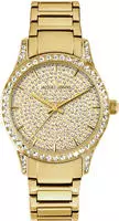 Jacques Lemans 1-2191C Damenuhr Quarz Venice Goldfarben mit Glitzer