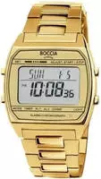 Boccia 3738-08 Digitaluhr in Unisexgr&ouml;&szlig;e Titan Goldfarben