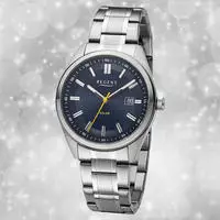 Regent Solaruhr Armbanduhr, Herrenuhr, Datum, Edelstahlarmband, bis 10 bar