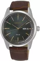 Seiko Solaruhr Armbanduhr, Herrenuhr, Datum, Saphirglas, Lederarmband