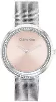 Calvin Klein Analog Quarzuhr f&uuml;r Damen Kollektion Twist mit Silbernes Edelstahl- -