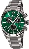 Lotus 18682/4, Lotus 18682/4 Herrenchronograph Gr&uuml;n male, Geh&auml;use aus Edelstahl