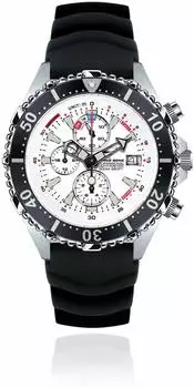 Chris Benz Depthmeter Chronograph 300m Taucheruhr arktiswei&szlig;/schwarz (CB-C300-W-KBS)