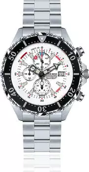 Chris Benz Depthmeter Chronograph 300m Taucheruhr arktiswei&szlig; (CB-C300-W-MB)