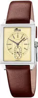 Lotus Quarzuhr "Square Series" Armbanduhr, Damenuhr, Herrenuhr, Lederarmband, analog