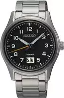 Seiko SUR569P1, Seiko Quartz SUR569P1 Herrenarmbanduhr Schwarz male, Geh&auml;use aus