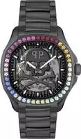 Philipp Plein $keleton $pectre Schwarz Herren Armbanduhr PWRAA0823