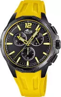 Lotus Herrenuhr Analog aus Kautschuk Gelb | Quarzwerk, Chronograph,
