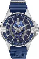 Philipp Plein Herrenuhr The $kull Carbon Fiber - Blau
