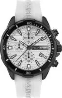 Plein Sport Herren Chronograph IMPACT PSBEA0224 Schwarz Weiss 46 mm - Wei&szlig;
