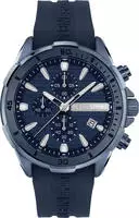 Plein Sport Herren Chronograph IMPACT PSBEA0424 Blau/Silber 46 mm - Blau