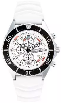 Chris Benz Depthmeter Chronograph 300m Taucheruhr arktiswei&szlig;/wei&szlig; (CB-C300-W-KBW)