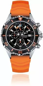 Chris Benz Depthmeter Chronograph 300m Taucheruhr korallenorange/orange (CB-C300-O-KBO)