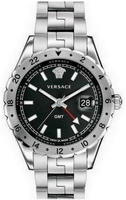 Versace Herren Uni Uhr Armbanduhr Edelstahl Hellenyium GMT V11020015 - Schwarz