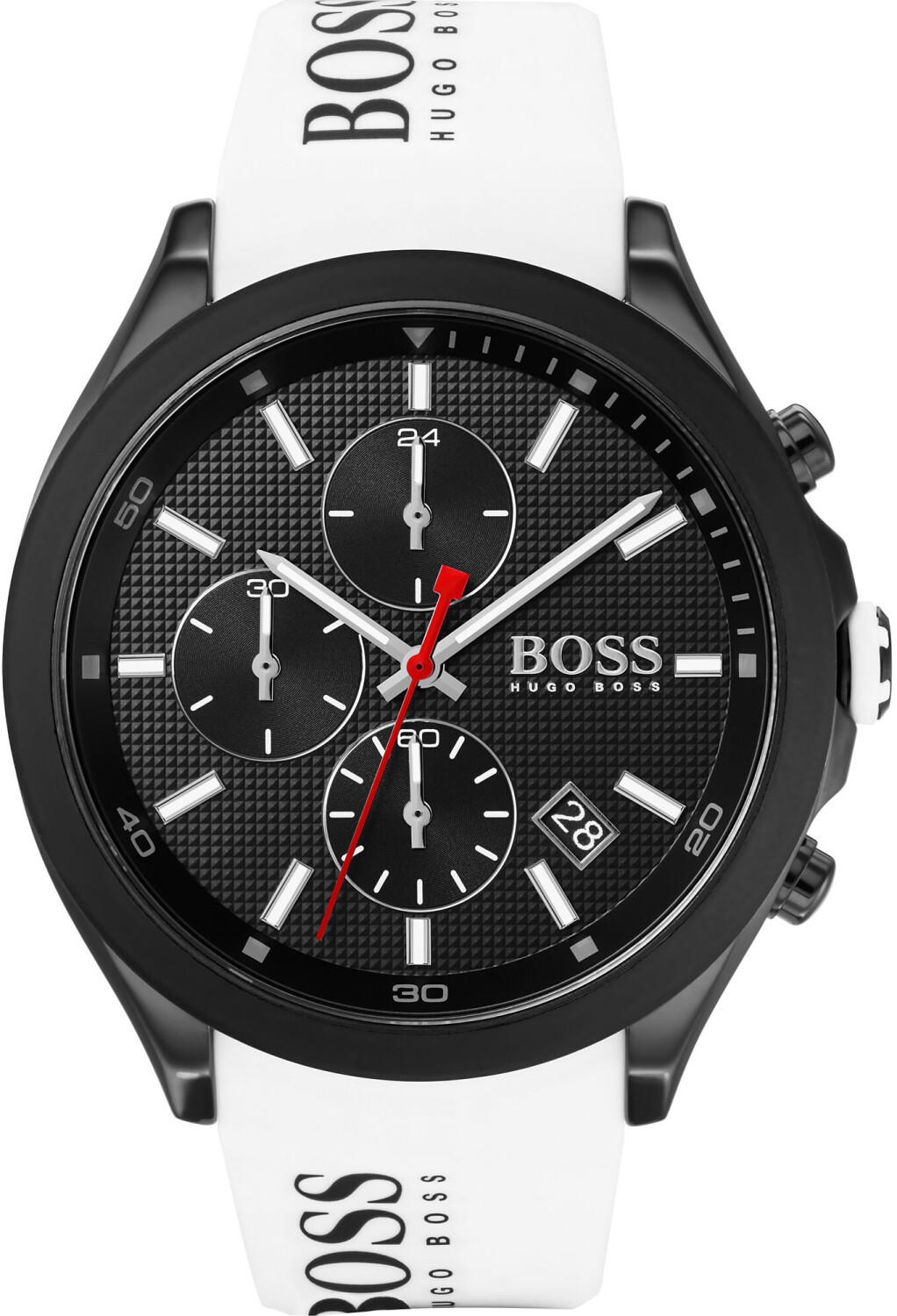 BOSS Chronograph Quarz Uhr für Herren mit Weisses Silikonarmband