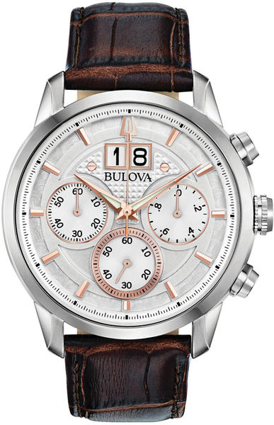 Bulova Mens Chronograph Quartz Watch 96B309 Brown Sutton