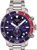 Tissot T1204171104103 Herren-Taucheruhr Chronograph Seastar 1000 Blau/Rot