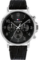 Multifunktionsuhr TOMMY HILFIGER "DANIEL", schwarz (schwarz, silberfarben),