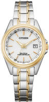 Citizen Funkuhr Armbanduhr, Damenuhr, Solar, Edelstahlarmband, Saphirglas, Datum