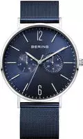 BERING 14240-303, Bering 14240-303 Herrenuhr, Milanaise, Blau/Silber