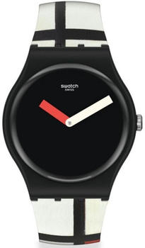 Swatch Red Blue And White Pompidou Watch SUOZ344
