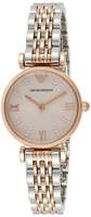 Emporio Armani AR11223 Rosa Zifferblatt zwei T&ouml;ne Damenuhr Silber und Ros&eacute;gold