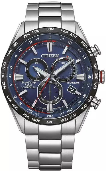 Citizen Herren Eco-Drive Solar Funk Chronograph Armbanduhr aus