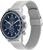 Zubeh&ouml;r Tommy Hilfiger Miles Chronograph Mesh-Armbanduhr in Navy-Silber Blau Herren