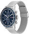 blau, Edelstahl, silberfarben: Tommy Hilfiger Miles Armbanduhr