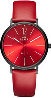 UMR Ruhla Style Damen Uhr - rotes Zifferblatt mit wei&szlig;en Balken und...