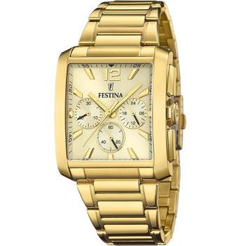 Festina Gold-plated Chronograph Watch with Steel Bracelet F20638/2