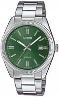 Quarzuhr, silber (silberfarben, dunkelgr&uuml;n), CASIO TIMELESS COLLECTION,