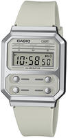 Casio A100WEF-8AEF Vintage Edgy Digitaluhr Hellgrau