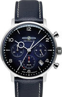 Zeppelin 8086-3-N Herrenuhr Solar Chronograph LZ129 Hindenburg Blau