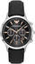 Leder, schwarz, silberfarben: Emporio Armani Renato Chronograph 43 mm