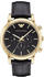 goldfarben, Leder, schwarz: Emporio Armani Luigi Chronograph