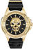 goldfarben, schwarz, Silikon: Philipp Plein The Skull Armbanduhr 44 mm