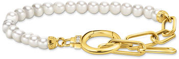 Thomas Sabo Armband aus Perlen und Ankerelementen mit weißen Steinen (A2134-445-14-L19V)