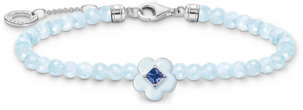 Thomas Sabo Armband Blume mit blauen Jade-Beads (A2094-496-1-L19V)