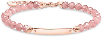 Thomas Sabo Armband rosa Perlen roségold mit Gravur (A2042-415-9-L19V)