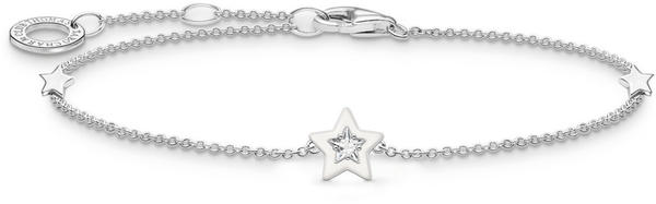 Thomas Sabo Armband Stern mit weißen Steinen und weißer Kaltemaille (A2136-041-14-L19V)